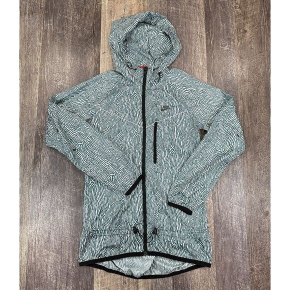Nike Other - Nike Windrunner Jacket Womens XS Green Zebra Print Lightweight‎ Hooded Full Zip